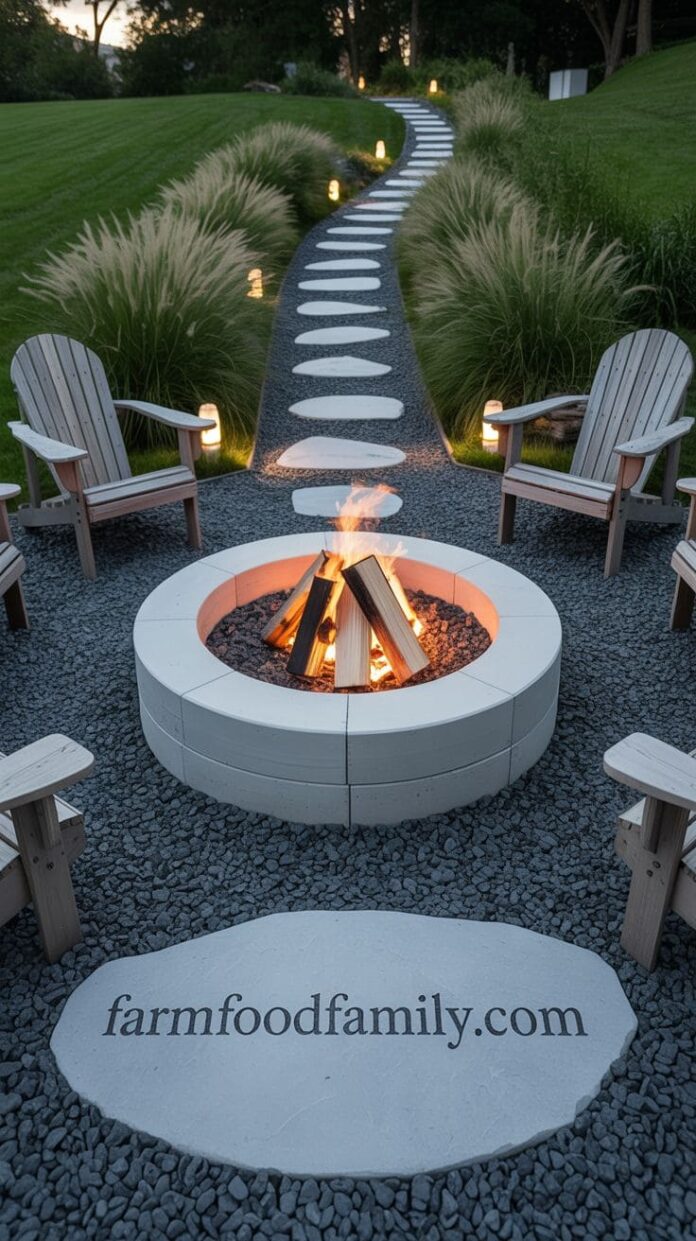 fire pit on sloped yard 3