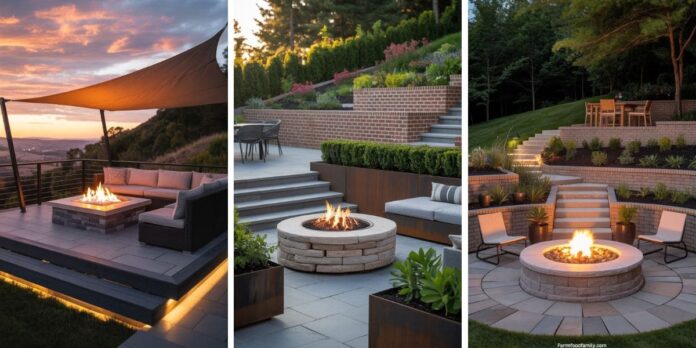 fire pit on sloped yard 4