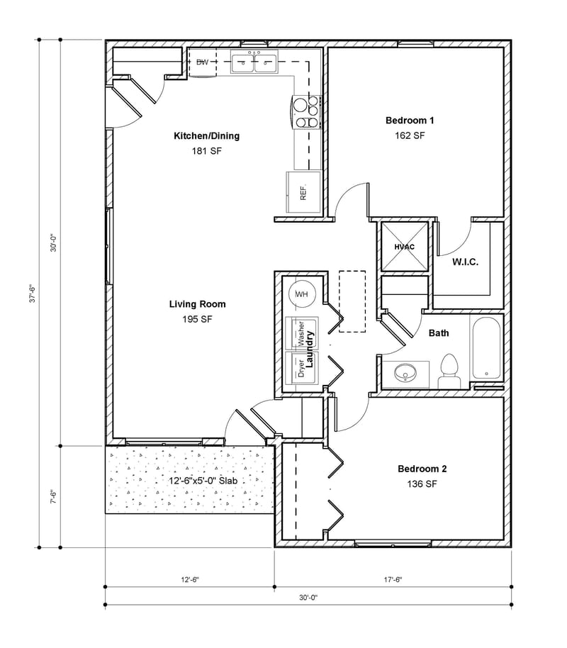 floor plan 1000 sq ft 2