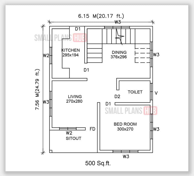 floor plan 1000 sq ft 4