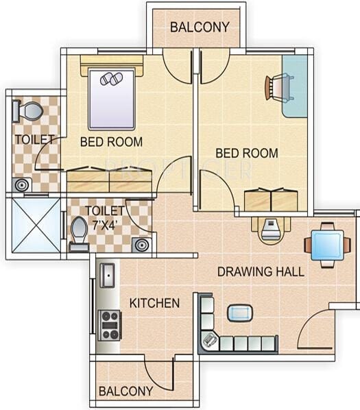 floor plan 700 sq ft 5