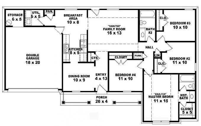 floor plans 4 bedroom ranch 5
