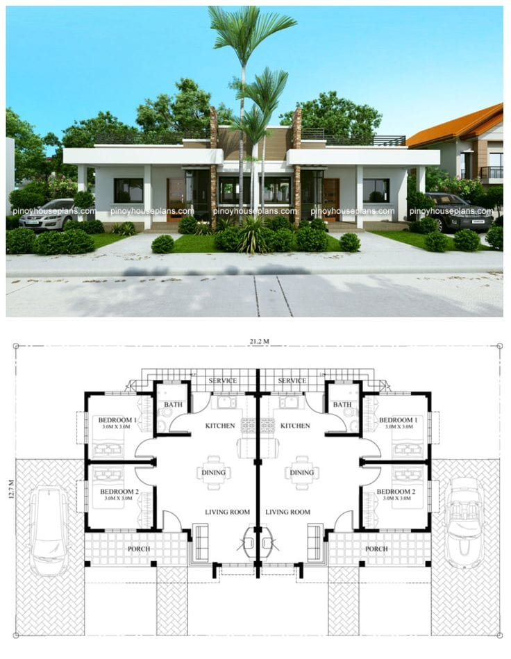 floor plans duplex 2 bedroom 5