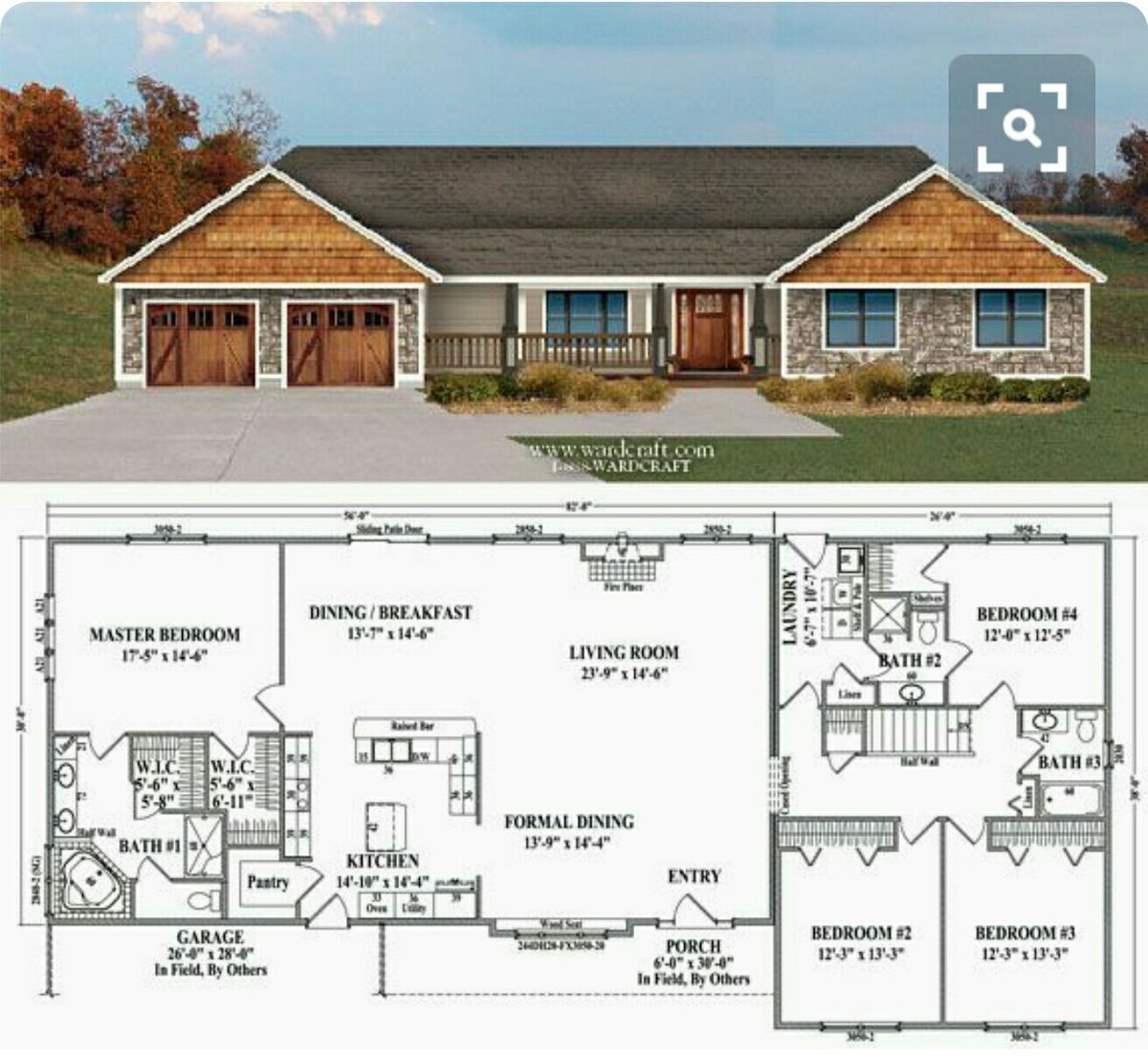 floor plans for 3 bedroom ranch homes 3
