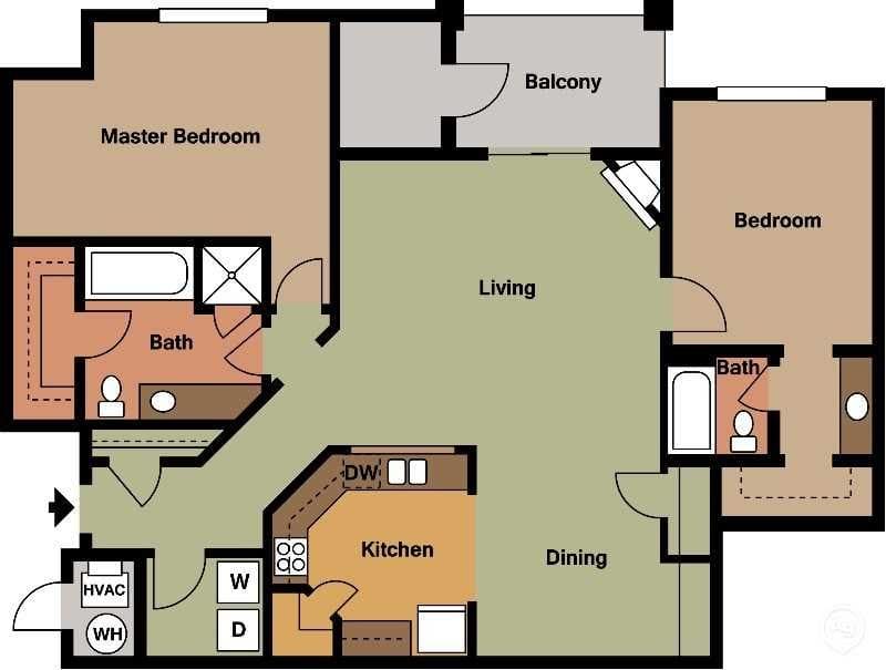 floor plans for a 2 bedroom 2 bath house 3