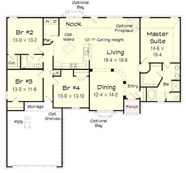 floor plans for a 4 bedroom ranch house 2