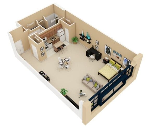 floor plans for a studio apartment 1