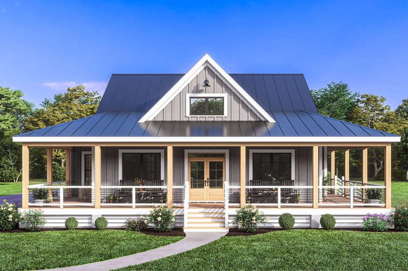 From Cozy to Grand Farmhouse Plans with Wrap-Around Porches for Every Lifestyle 1