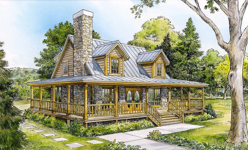 From Sketch to Sanctuary Exploring the Art of Wrap Around Porch Cabin Design 5