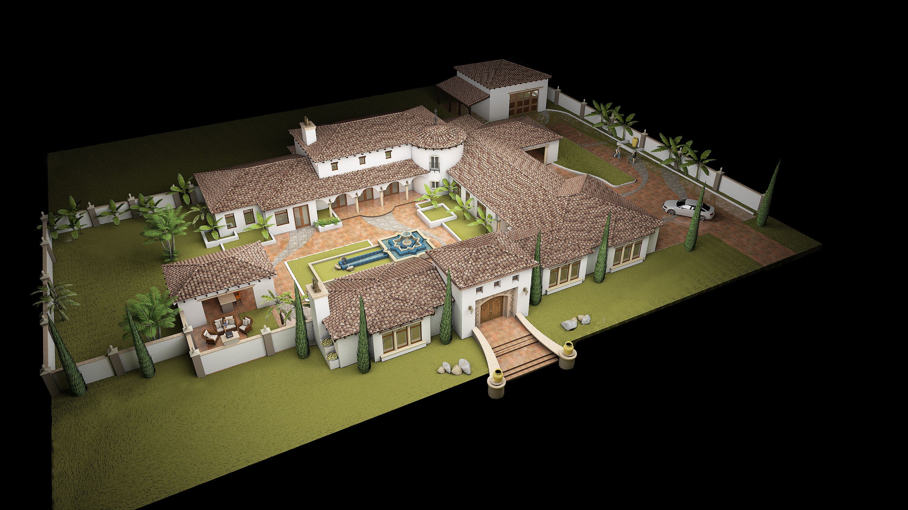 hacienda style home plans with courtyards 5