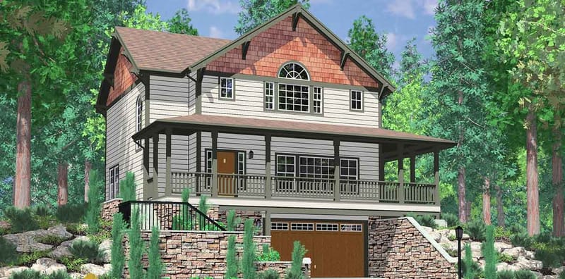 hillside home plans walkout basement 4