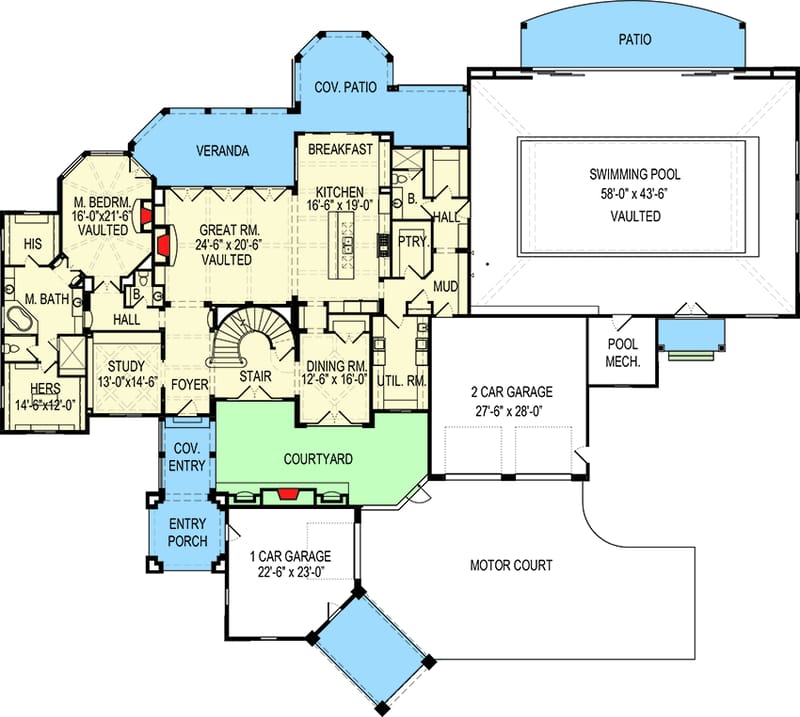 home floor plans with pools 3