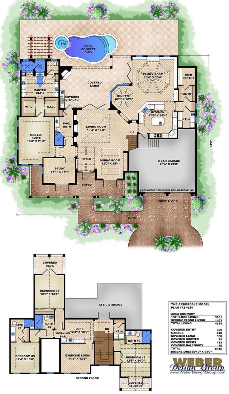 home floor plans with pools 2