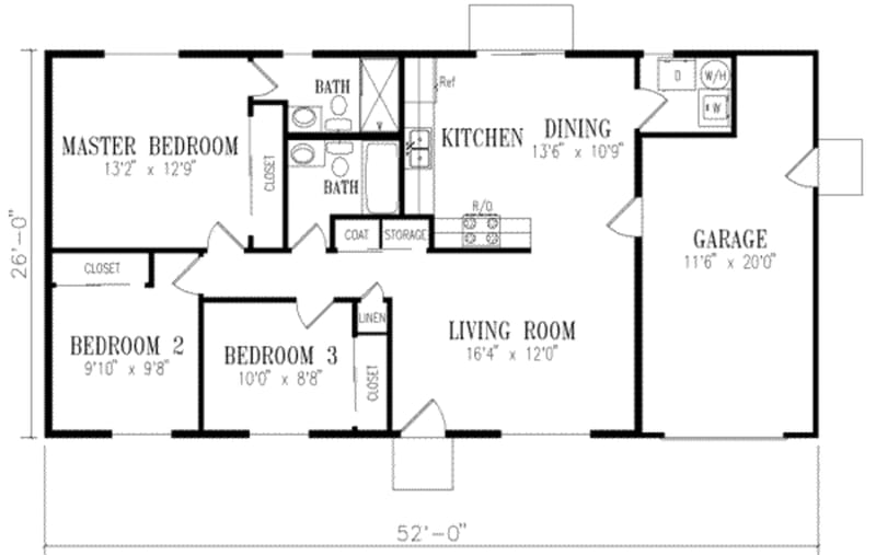 home plans 3 bedroom 2 bath 2