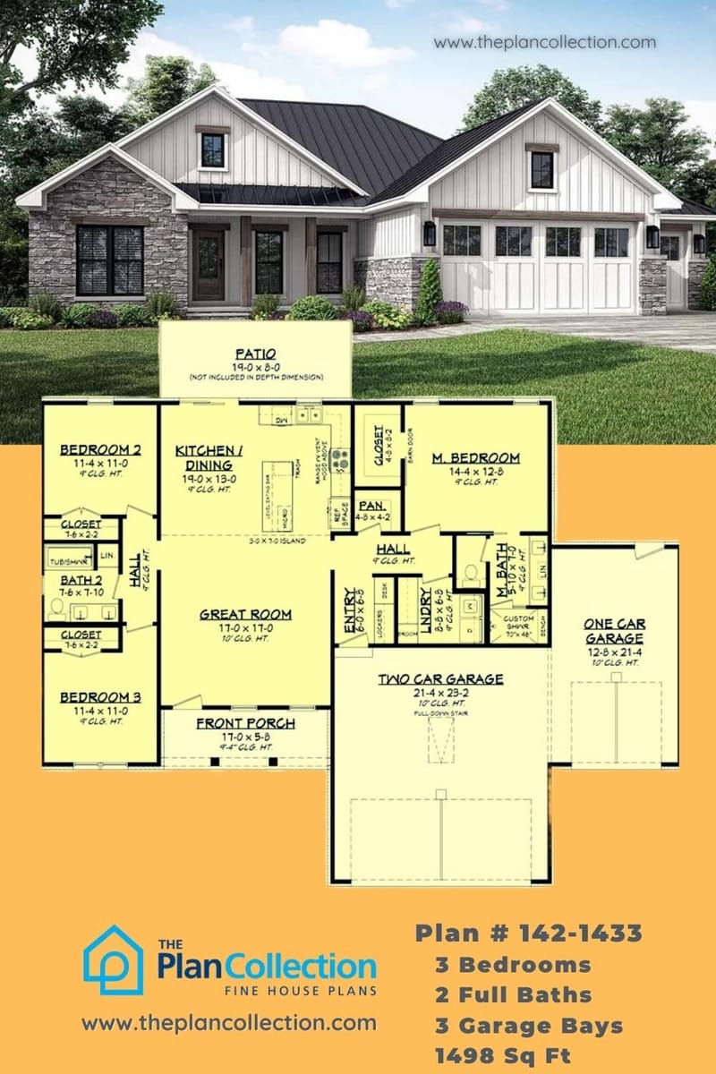 home plans 3 bedroom 2 bath 5