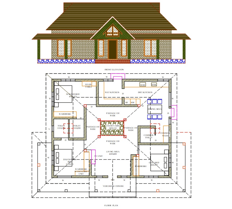 home plans with central courtyard 3