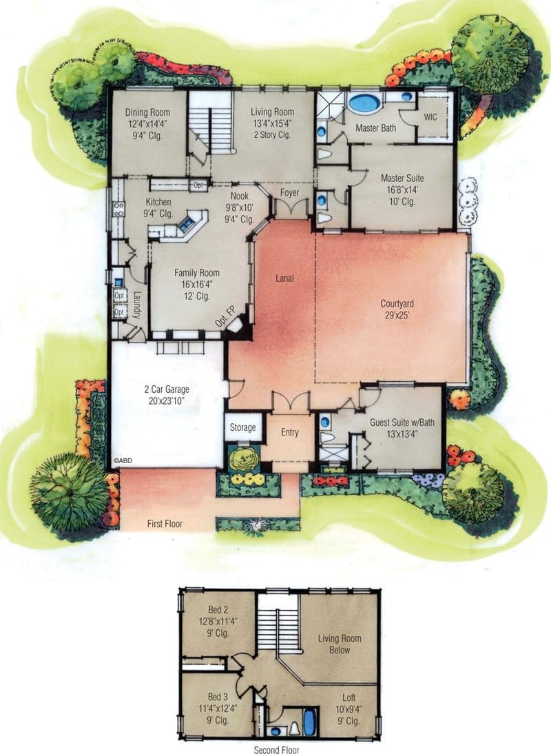 home plans with central courtyard 5