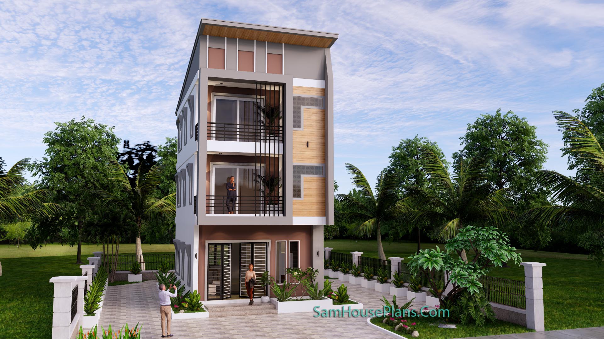 house plan narrow four bedroom 3