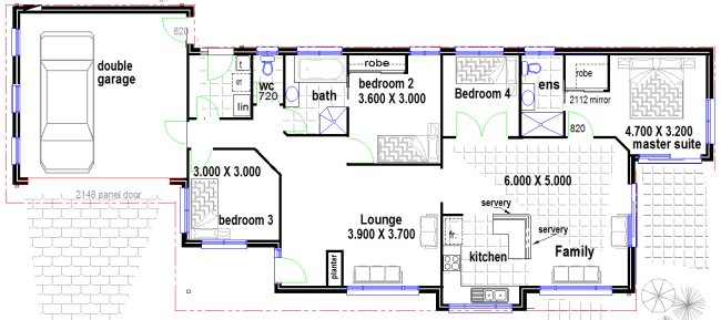 house plan narrow four bedroom 5