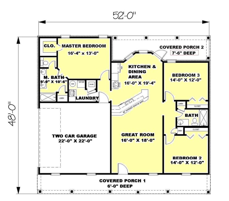 house plan of 1500 sq ft 2
