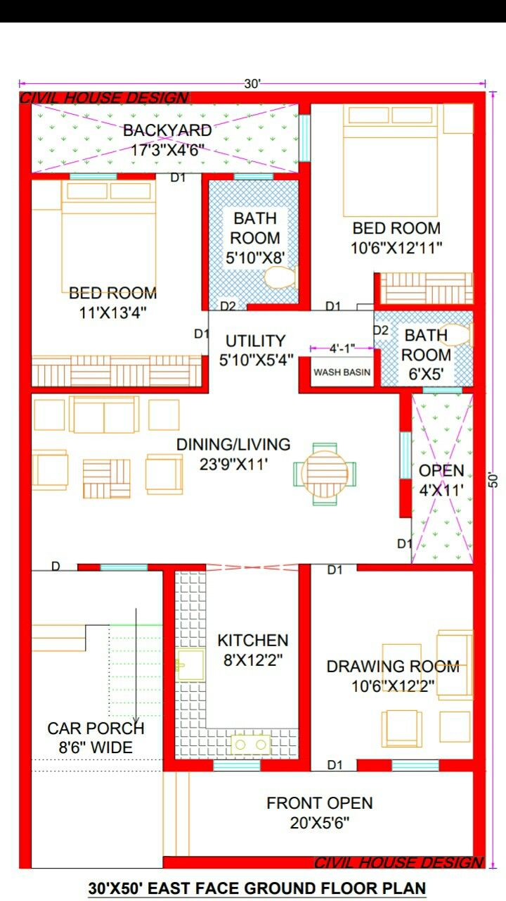 house plan of 1500 square feet 4