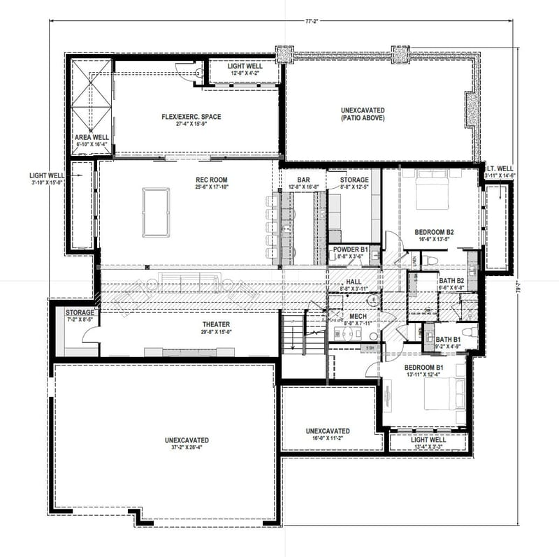 house plan with walkout basement 2