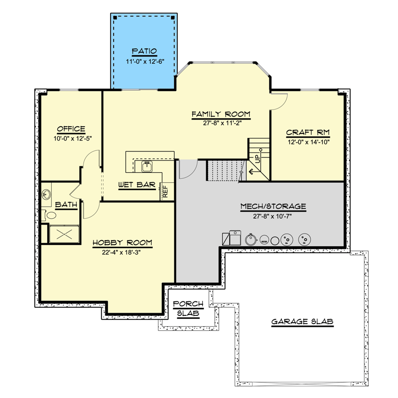 house plans 1 floor with basement 4