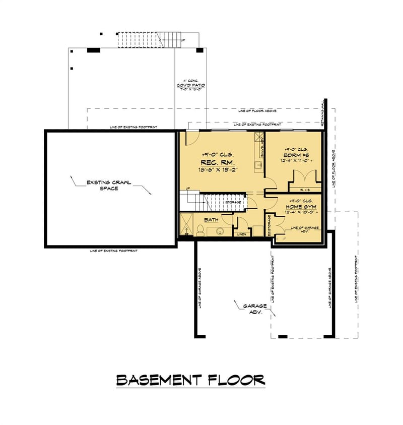 house plans 1 floor with basement 5
