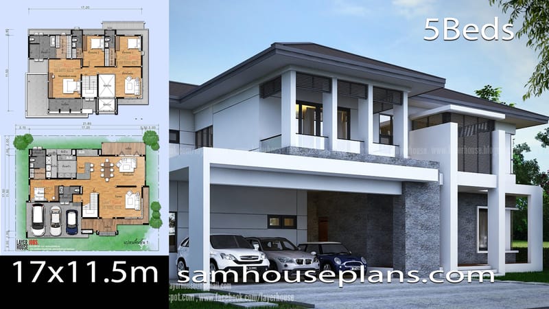 house plans 2 storey 5 bedroom 4