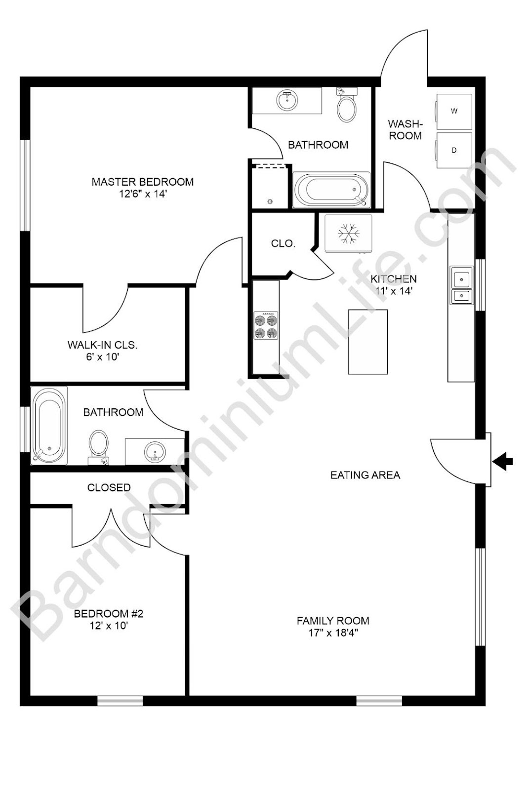 house plans for 2 bedroom 2 bath 3