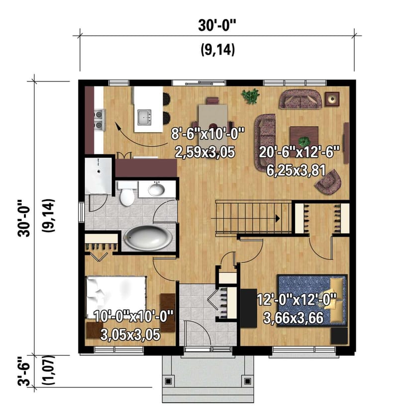 house plans for 900 square feet 2