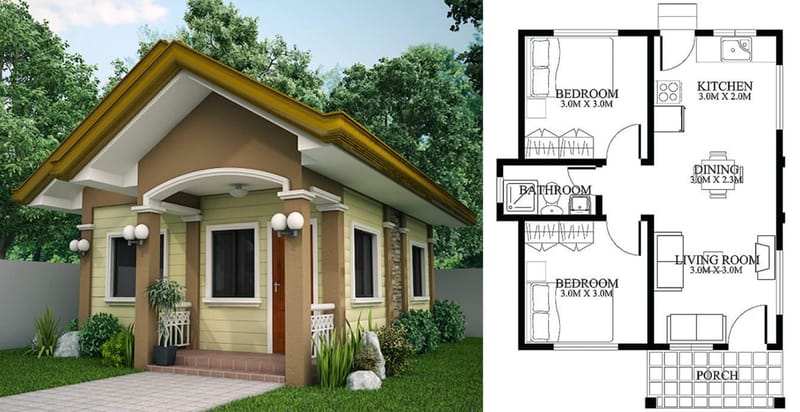house plans for two bedroom house 2