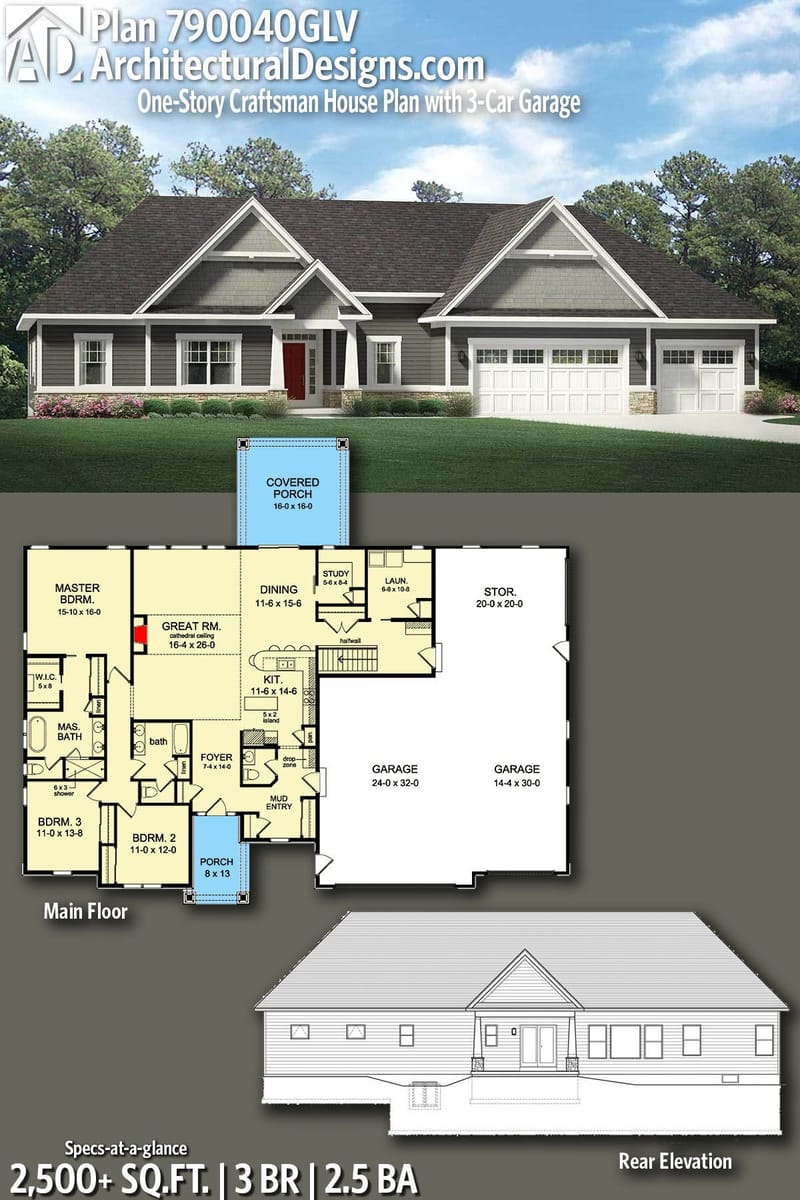 house plans one story with walkout basement 3