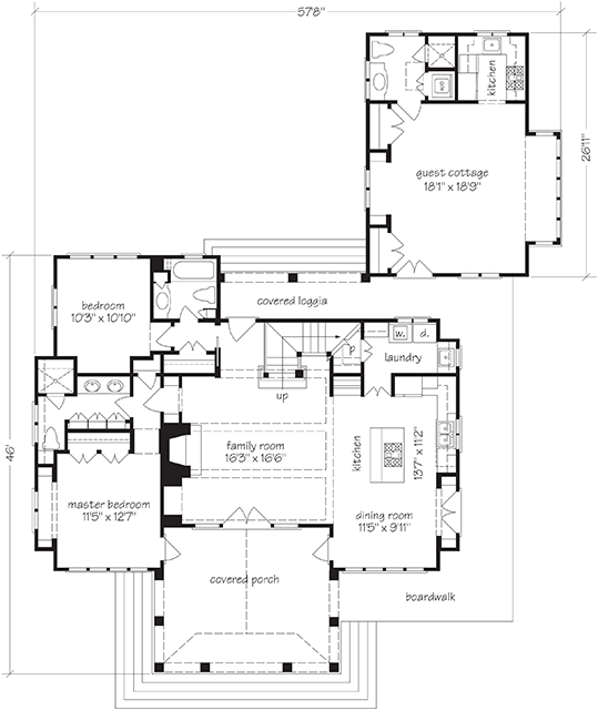 house plans with attached guest house 1
