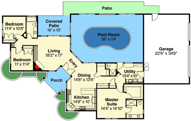 house plans with interior pool 1