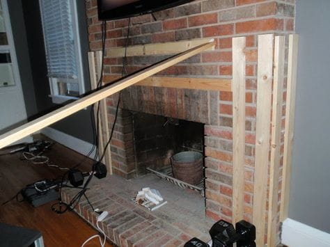 how do you attach a mantel to a brick fireplace 4