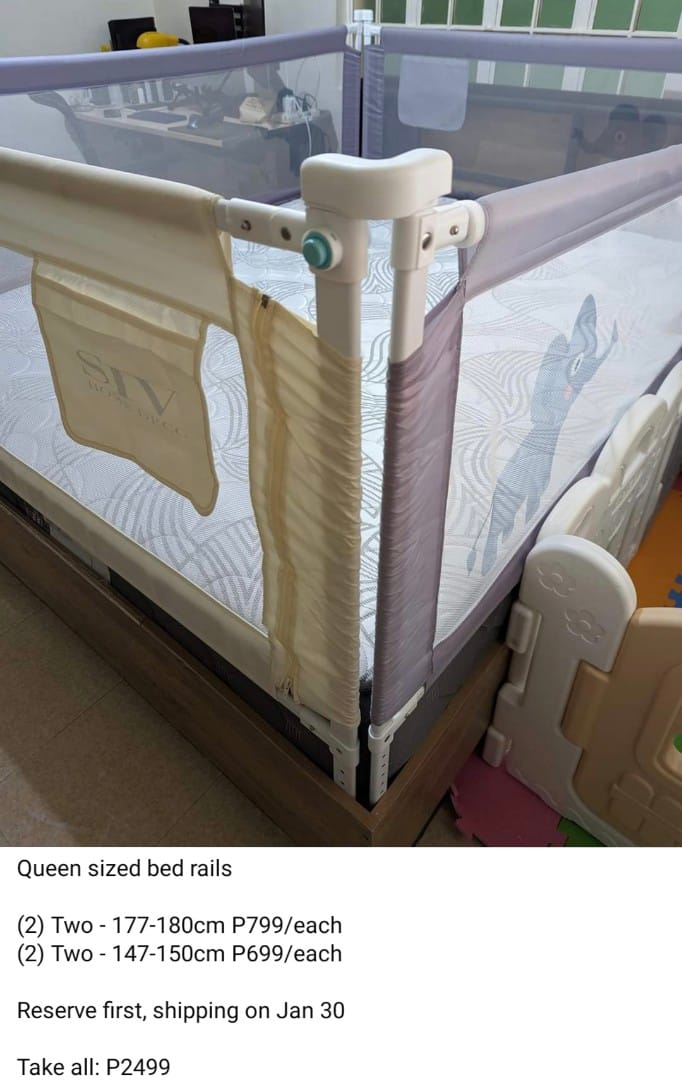 how long are queen bed rails 4