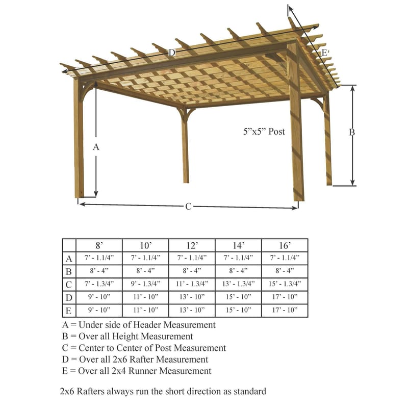 how tall is a pergola 1
