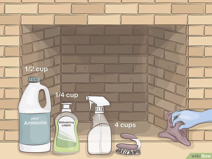 how to clean soot from brick fireplace 2