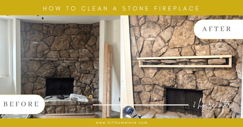 how to clean stone on a fireplace 1