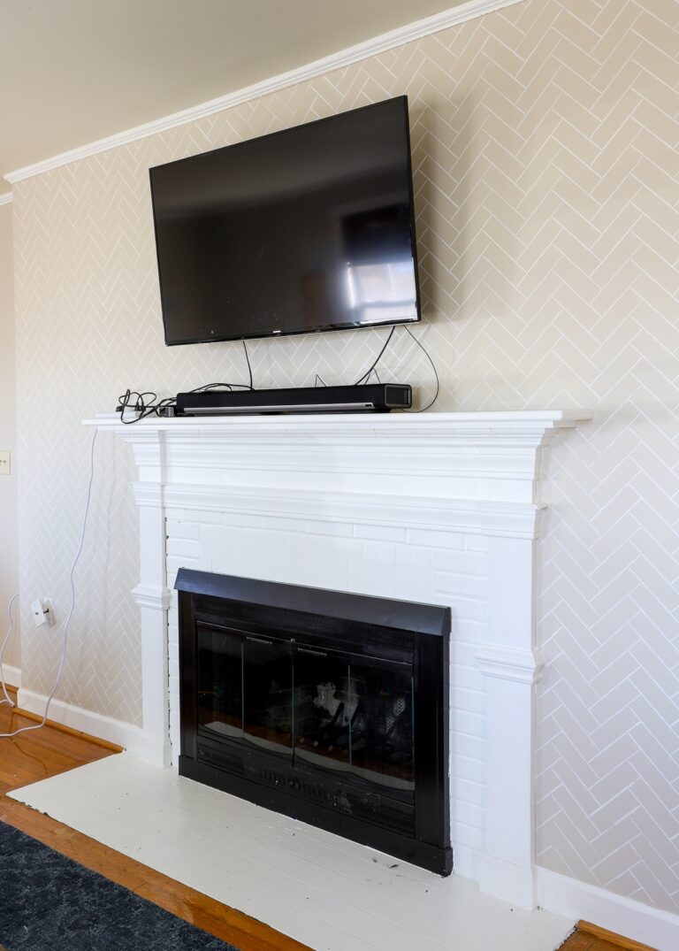 how to hide tv cables over fireplace 2