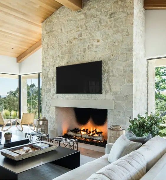 how to mount a tv to stone fireplace 4