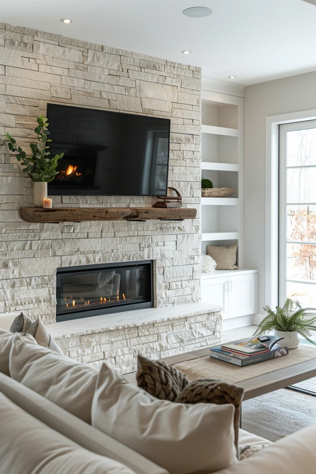 how to mount a tv to stone fireplace 5