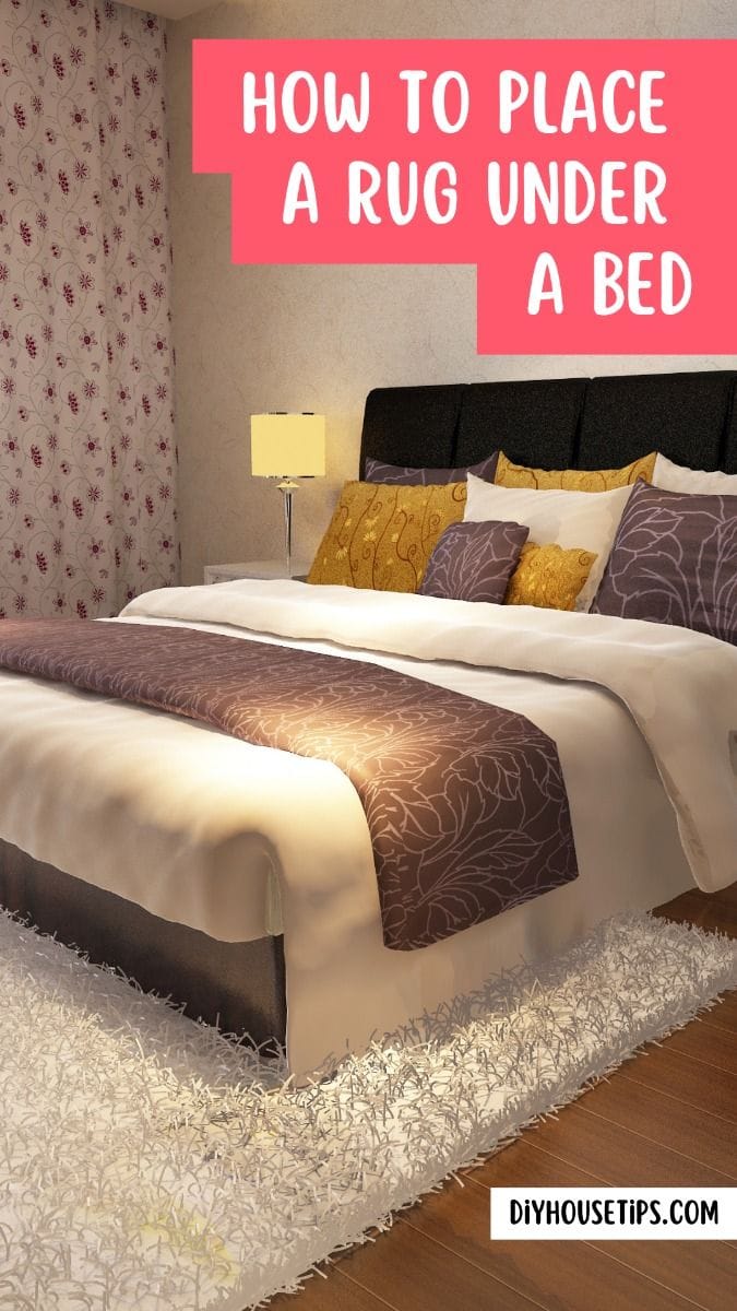 how to place area rug under bed 2