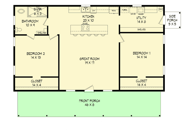 Key Features to Look for in an Ideal 2 Bedroom Ranch House Plan 1