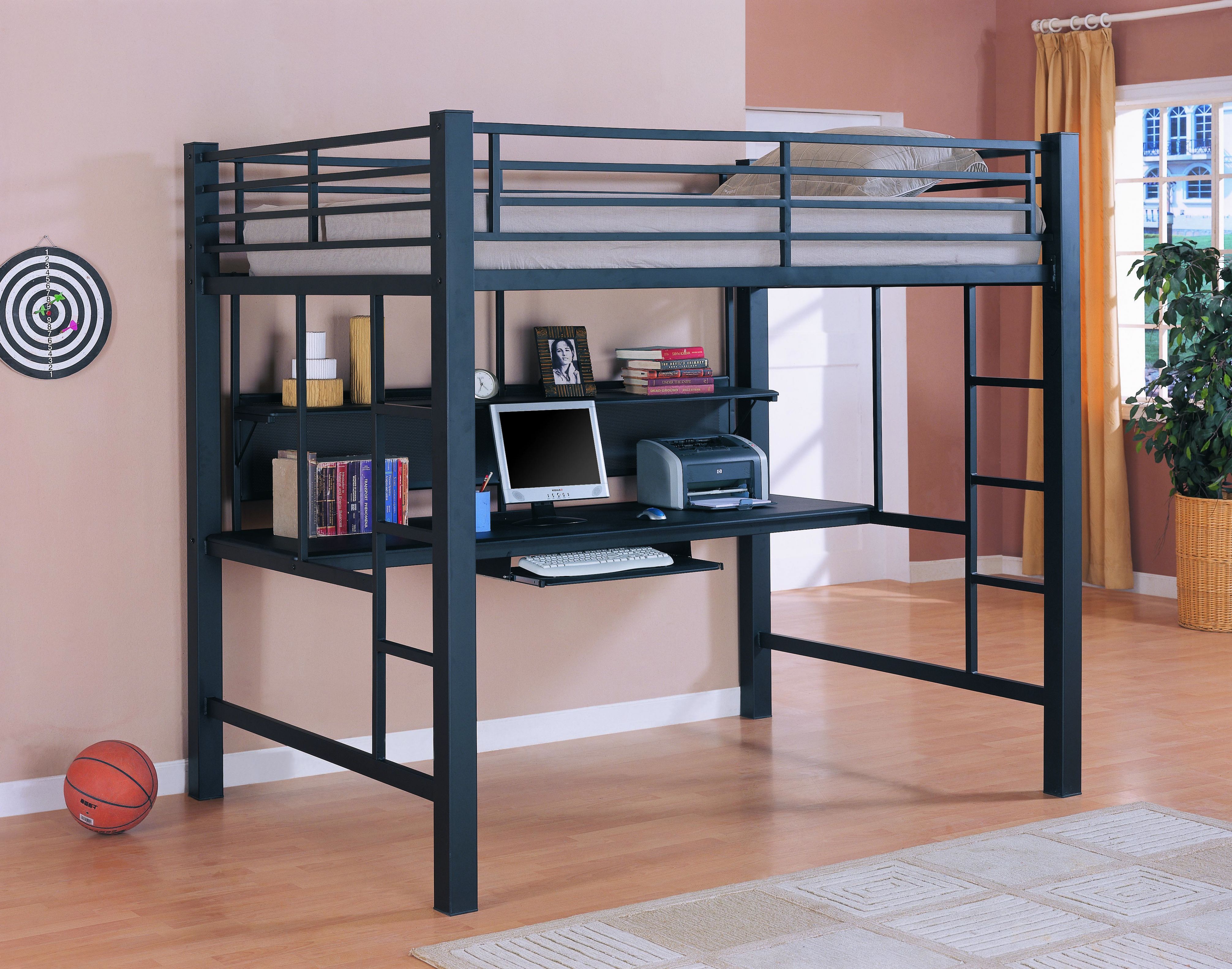 loft bunk bed with desk underneath 4