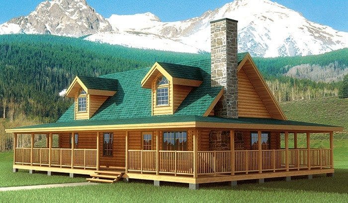 log homes with wrap around porches 3