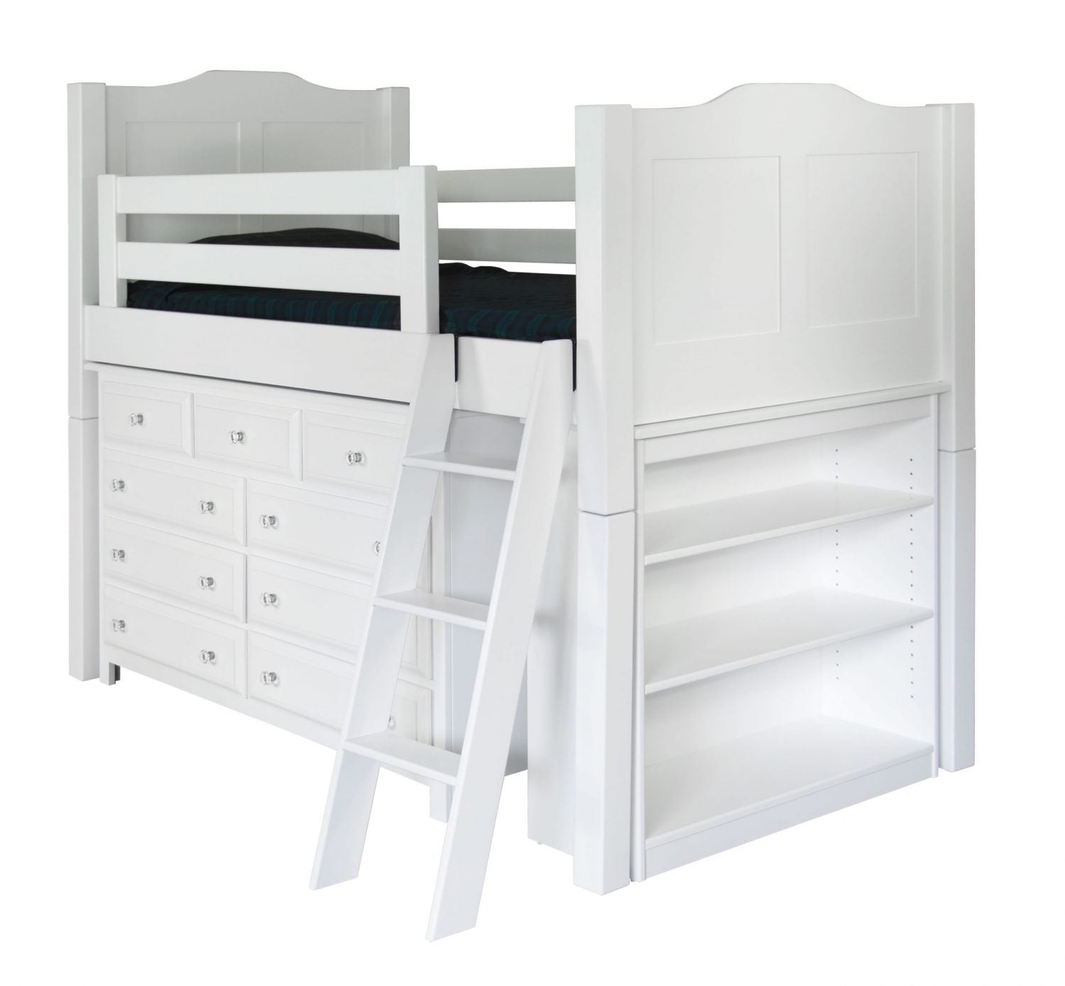 low loft bed with dresser 2