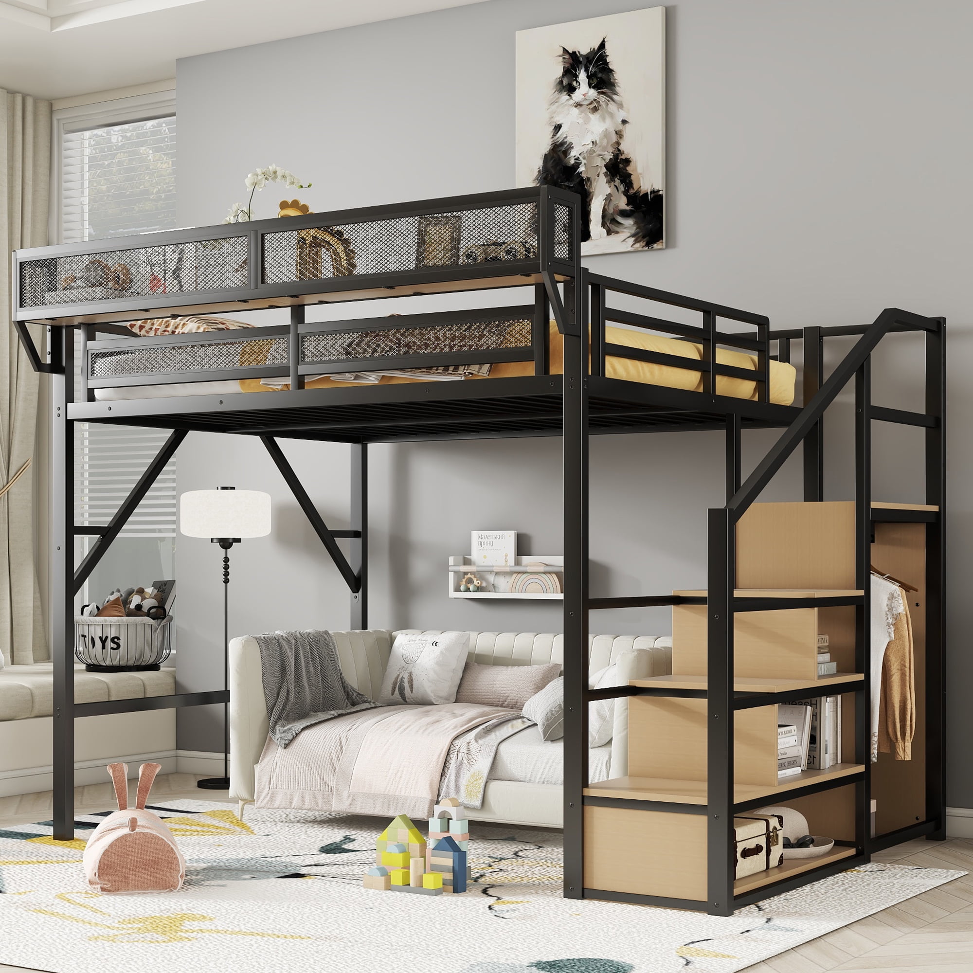 metal bunk bed with stairs 5