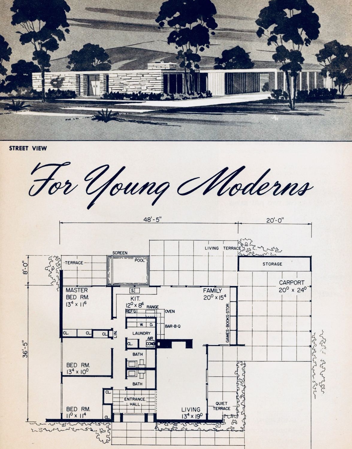 mid century modern floor plan 2